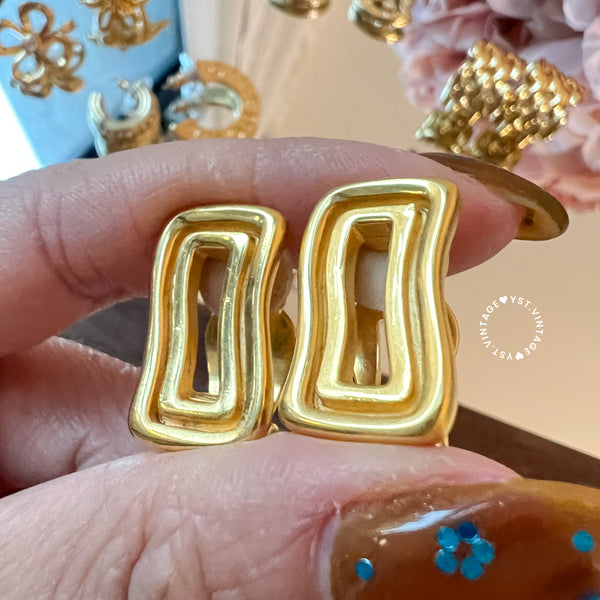 Vintage Givenchy Geometry Ear Clips