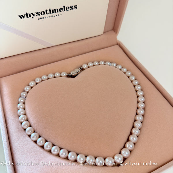 8.5-9mm Akoya SS-花珠 Necklace PSL Cert