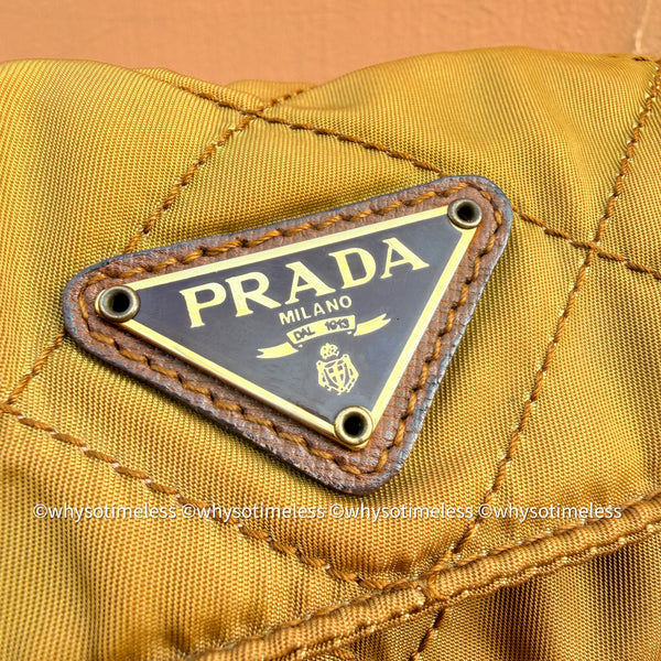Vintage Prada Mini 2-way Belt Bag - Ginkgo Leaf Brown