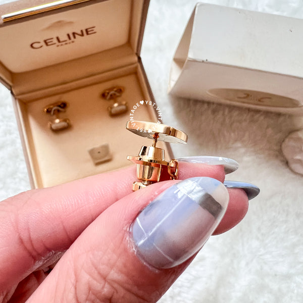 CELINE Horse Carriage Cufflinks Set with Original Box