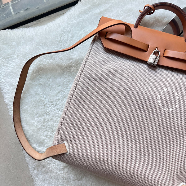 Vintage Hermès 2003 Herbag Ado Backpack PM - Beige