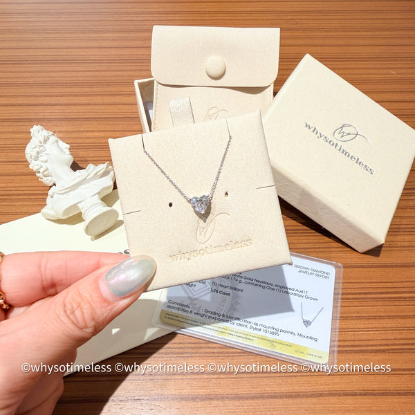 1.18ct Lab Grown Diamond 10K Heart Brilliant Cut Necklace