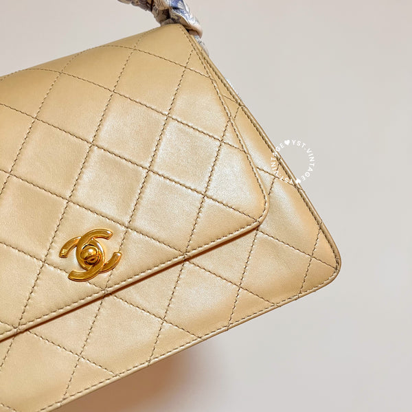 Vintage Chanel Trapezoid Kelly Bag - Light Beige