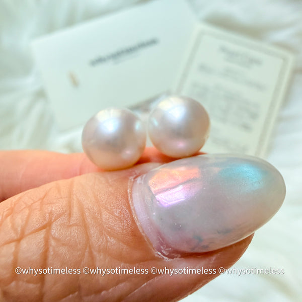 9.7mm 澳白 18KYG Earrings