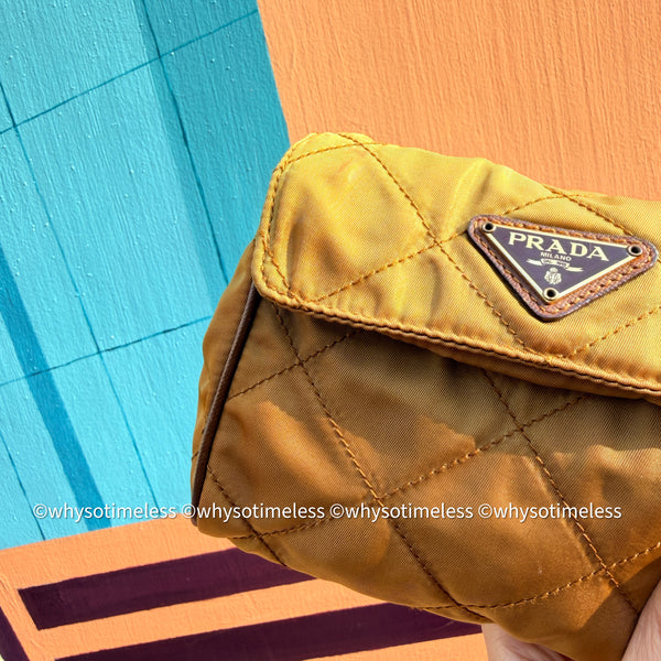 Vintage Prada Mini 2-way Belt Bag - Ginkgo Leaf Brown