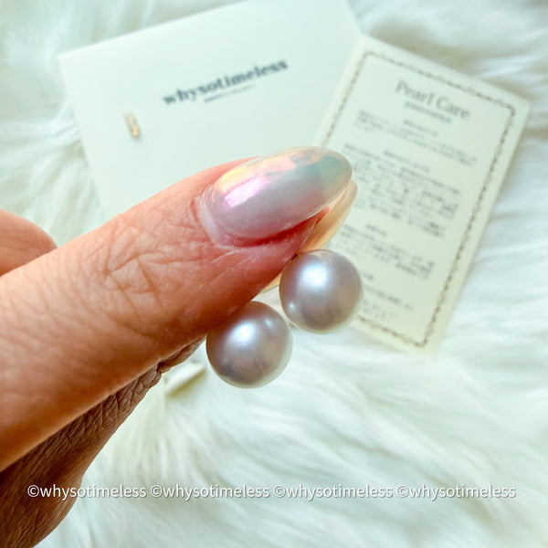 9.7mm 澳白 18KYG Earrings