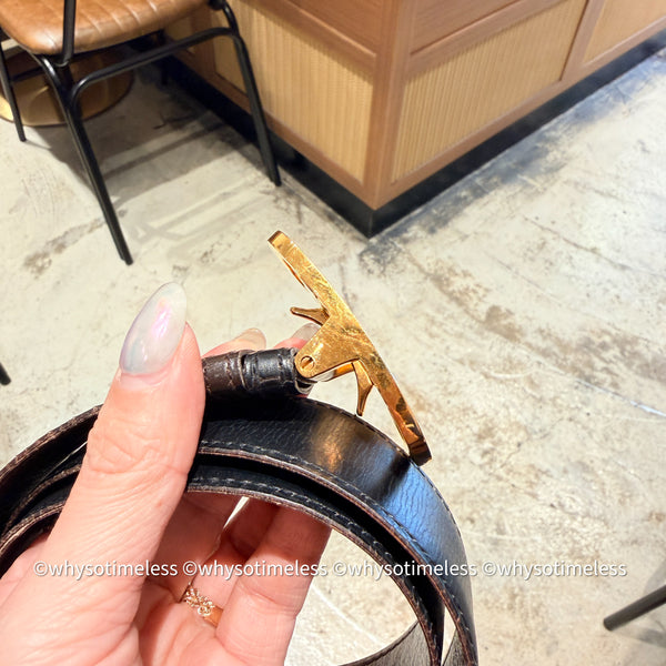 Vintage HERMÈS 1978’s Brevete H Belt Buckle & Reversible Leather Strap - GHW