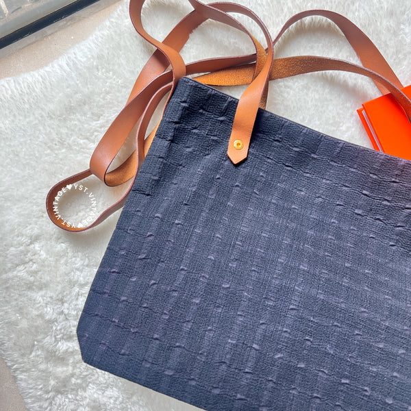 【HKD1 Auction】 Vintage Hermès Ahmedabad Cabas II Poche - Navy