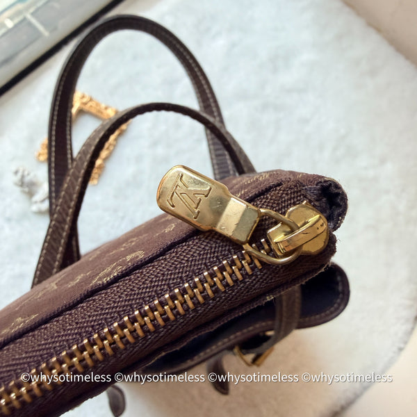 Vintage LV Monogram Denim Bucket Bag - Chocolate Brown