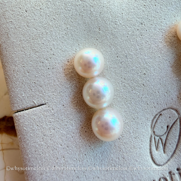 6-6.5mm Triple Akoya 18KYG Earrings