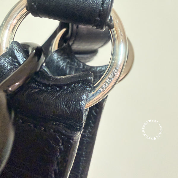 Vintage Loewe Croissant Shoulder Bag - Black
