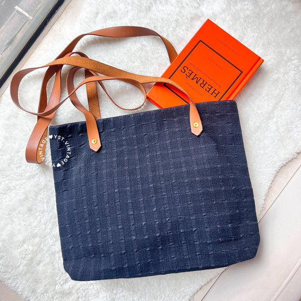 【HKD1 Auction】 Vintage Hermès Ahmedabad Cabas II Poche - Navy