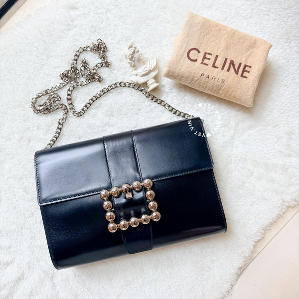 Vintage CELINE Planet Clutch - Black