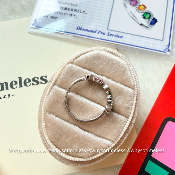 Rainbow Sapphire Zircon Silver Ring