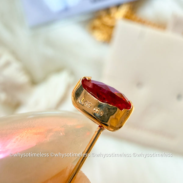 2.2ct Lab Grown Ruby 18KYG Earrings