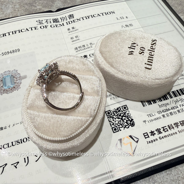 1.22ct Natural Emerald Cut Aquamarine Silver Ring