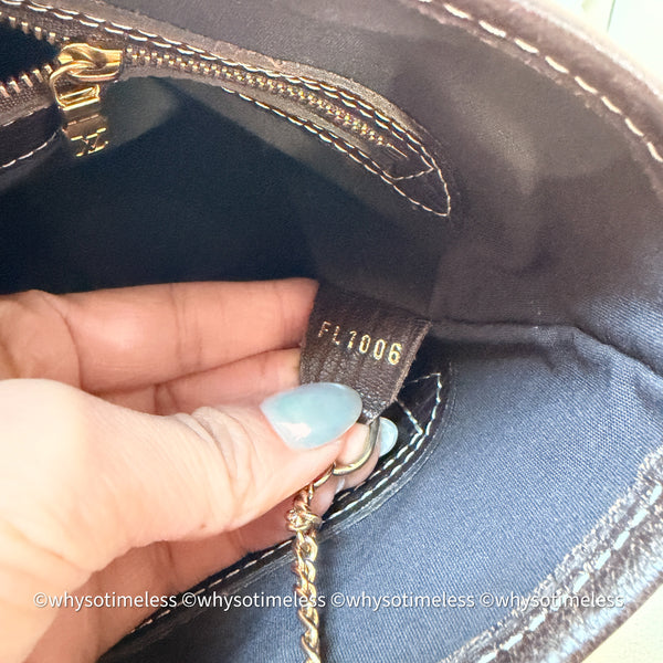 Vintage LV Monogram Denim Bucket Bag - Chocolate Brown