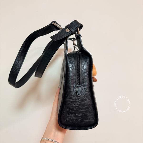 Vintage Loewe Croissant Shoulder Bag - Black
