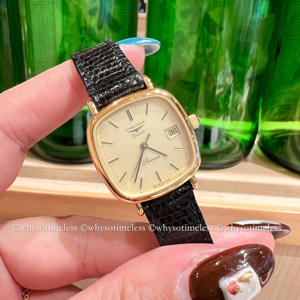 Vintage Longines Présence Cushion Shaped Quartz Watch With Original Box