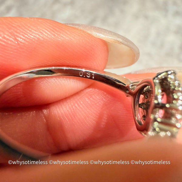 Natural Padparadscha Diamond PT900 Ring - Lotus