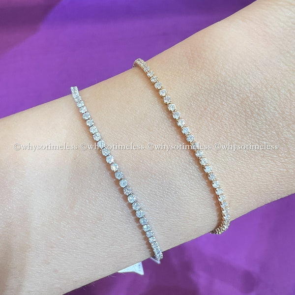 【Pre-order】1.0ct Natural Diamond Tennis Bracelet - 18KYG/ PT