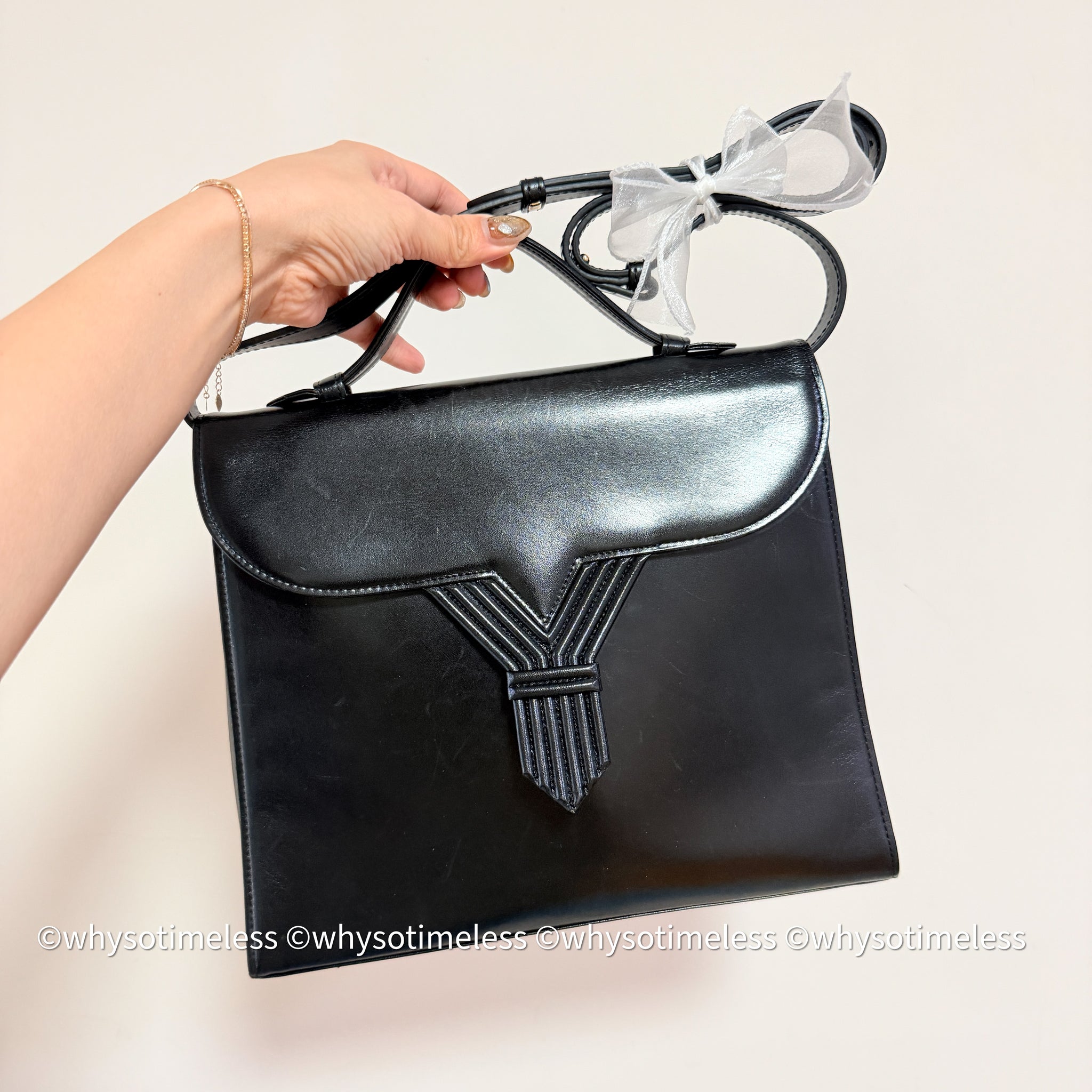 Vintage YSL Y-Kelly Bag - Black