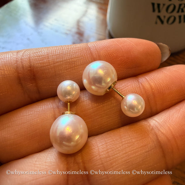 6/9mm Double Akoya 18KYG Earrings