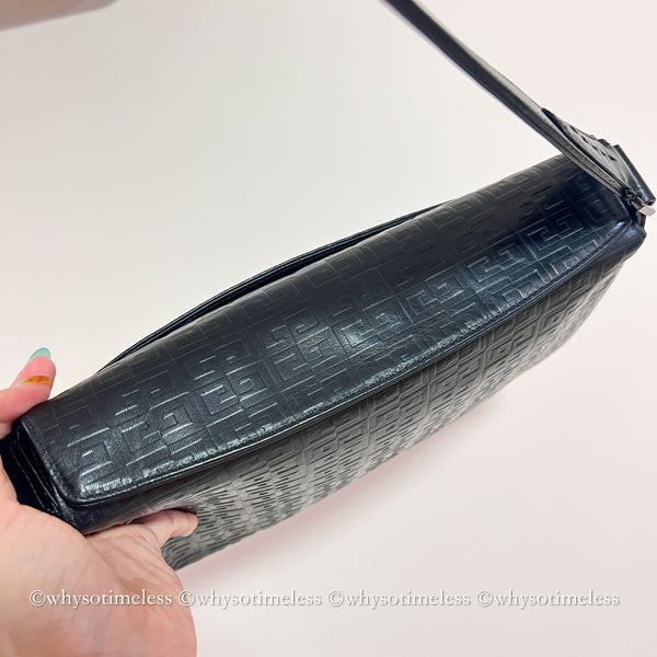 Vintage Givenchy Monogram Box Hobo - Black (Made in Japan)