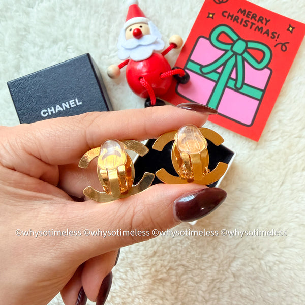 Vintage Chanel Turn-lock Coco Mark Ear Clips - 96A Size L