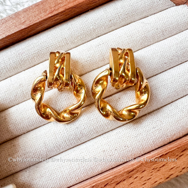 Vintage Givenchy Twist 24KGP Ear Clips