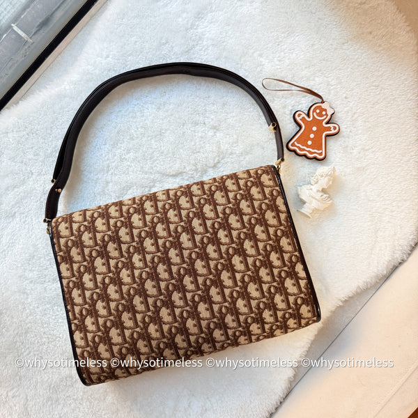 Vintage Dior Oblique 2-way Bag - Brown