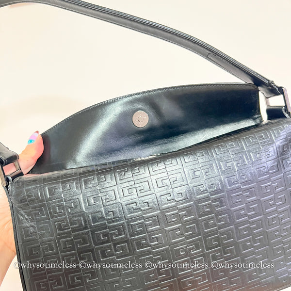 Vintage Givenchy Monogram Box Hobo - Black (Made in Japan)