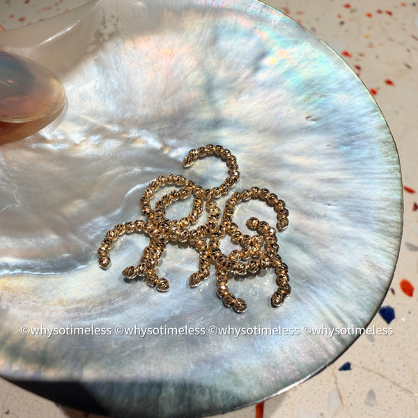 18KYG/ WG Golden Ball Ear Cuff