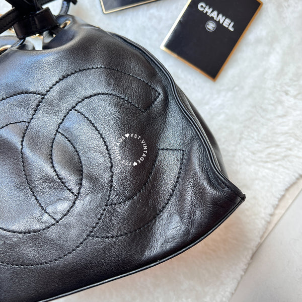 Vintage Chanel Bucket Bag - Black