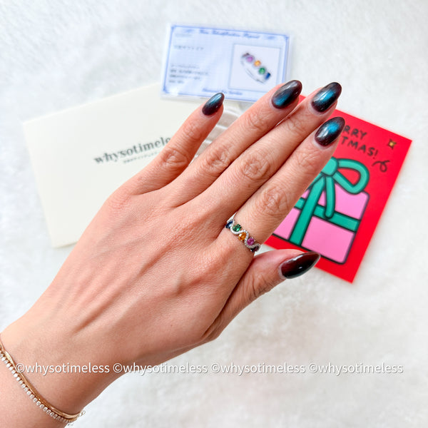 Rainbow Sapphire Zircon Silver Ring