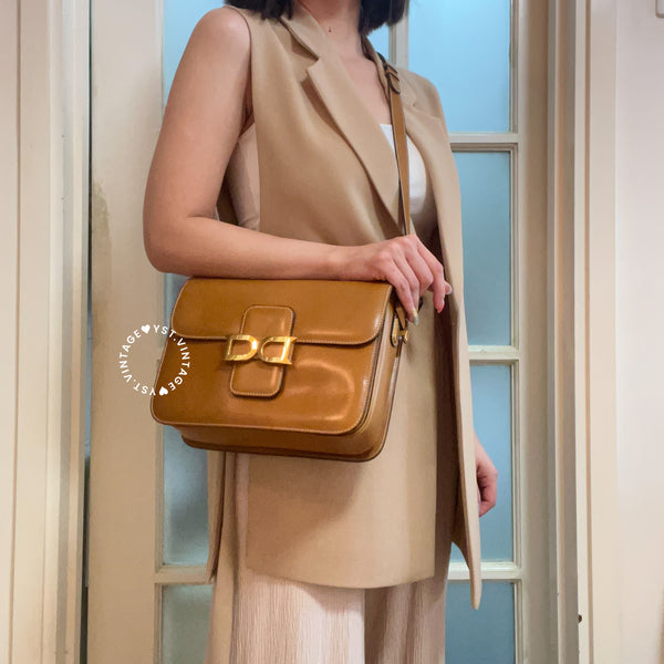 Vintage Delvaux Box Bag - Caramel