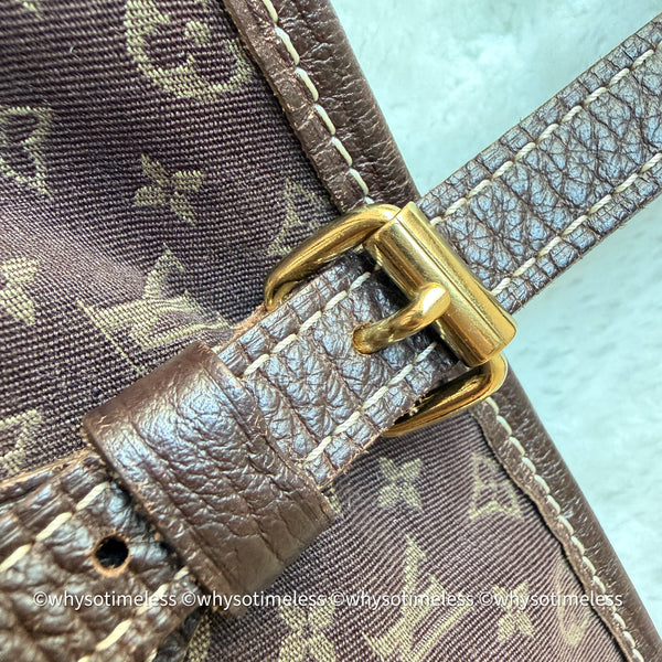 Vintage LV Monogram Denim Bucket Bag - Chocolate Brown