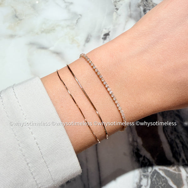 【Pre-order】1.0ct Natural Diamond Tennis Bracelet - 18KYG/ PT