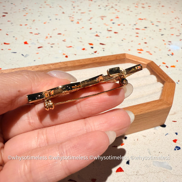 Vintage YSL Gold-Finish Metal Brooch