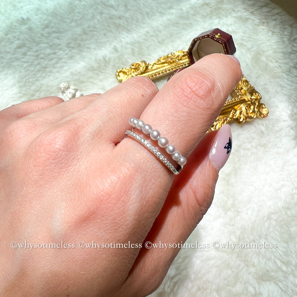 Japanese 2-3mm Baby Akoya Ziron Silver Ring - Eugénie