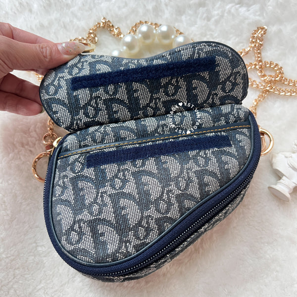 Vintage Dior Trotter Saddle Mini Bag / Makeup Bag 005