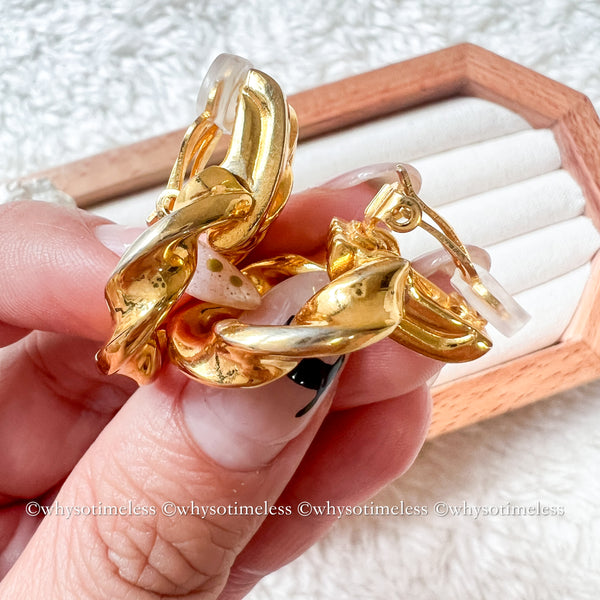 Vintage Givenchy Twist 24KGP Ear Clips