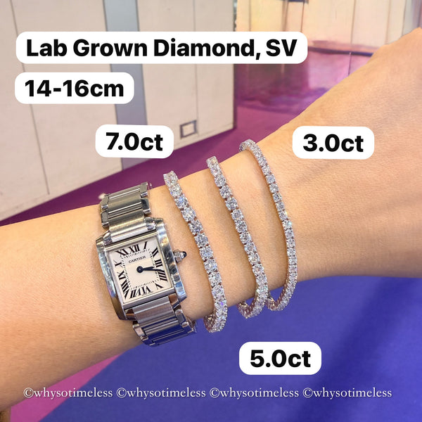 【Pre-order】Lab Grown Diamond SV Tennis Bracelet (14-16cm)