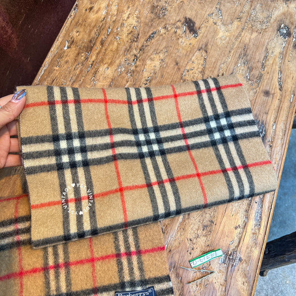 Vintage Burberry Cashmere/ Burberrys Lambswool Scarf - Classic