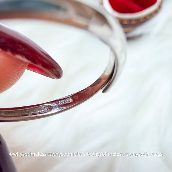 Natural Sapphire Zircon Silver Ring - Eugene