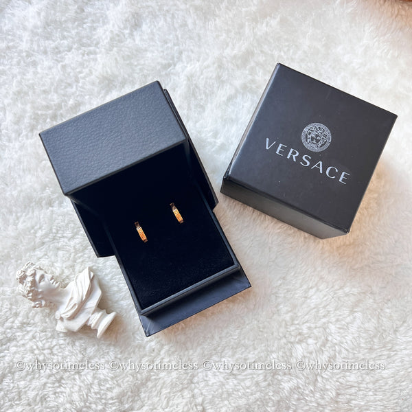 Pre-owned Versace Gold-Finish Metal Hoop Earrings