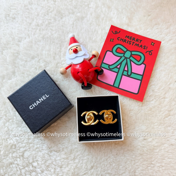 Vintage Chanel Turn-lock Coco Mark Ear Clips - 96A Size L