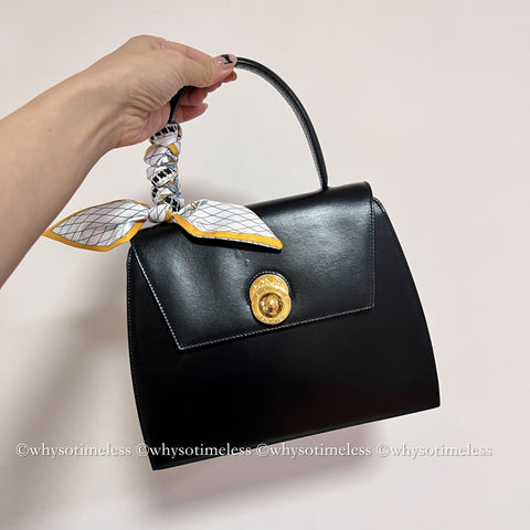 Vintage CELINE Planet Push Lock Kelly Bag - Black