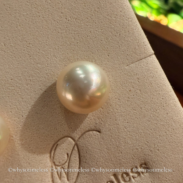 11-12mm 南洋金珠 18KYG Earrings