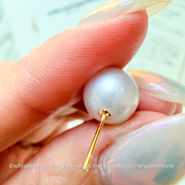 9.7mm 澳白 18KYG Earrings